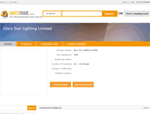 Tablet Screenshot of glorysunlighting.lightstrade.com